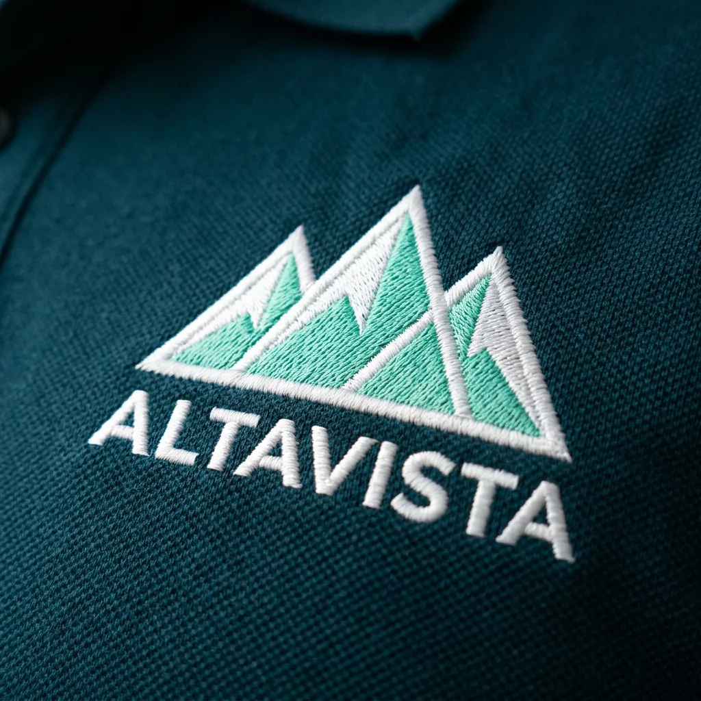 Polo con logo bordado en hilo blanco y menta